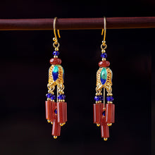 Load image into Gallery viewer, Ethnic Style Retro Red Agate Tassels Fashion Sense Earrings