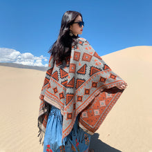 Load image into Gallery viewer, Ethnic Tibetan shawl cloak Warm Scarf