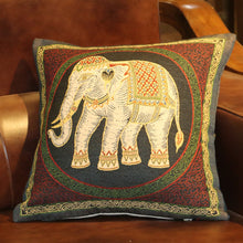 Load image into Gallery viewer, Ethnic style elephant pillowcase double-sided embroidered pillowcase sofa cushion
