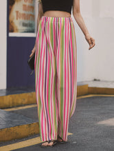 Load image into Gallery viewer, Pants colorful striped trousers loose high waist, slim, versatile slacks, wide legs