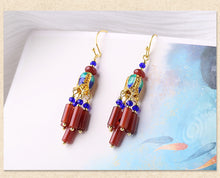 Load image into Gallery viewer, Ethnic Style Retro Red Agate Tassels Fashion Sense Earrings