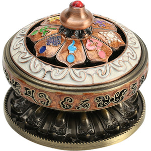 Alloy plate incense burner household Tibetan Eight Treasures Eight Auspicious Sandalwood incense burner Nepal tea ceremony ornaments