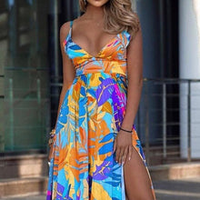 Load image into Gallery viewer, Leaf All Around Elastic Dress Bohemian Suspender Strapless Strapless Mop Dress