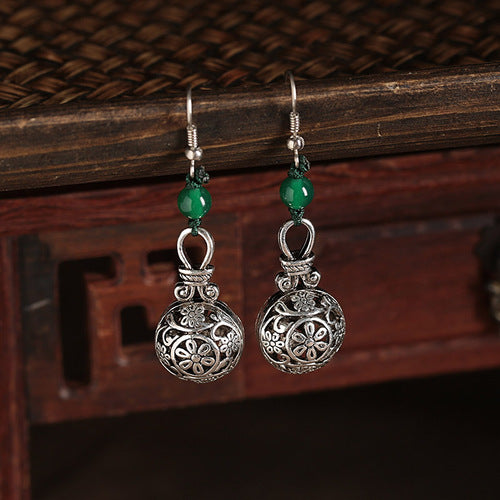 Ethnic Style Earrings Vintage Earrings Sterling Silver Tibetan Jewelry