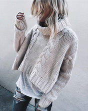 Load image into Gallery viewer, Solid Color Long Sleeve Turtleneck Knitting Pullover Sweater