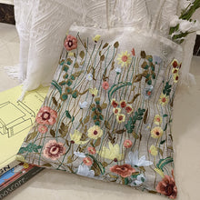 Load image into Gallery viewer, New Mesh Full Hand Embroidered Flower Shoulder Bag Handheld Lace Tote Bag Art Antique Bag