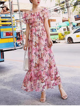 Load image into Gallery viewer, Vacation Summer Chiffon Slim Tube Top Bohemian Dress