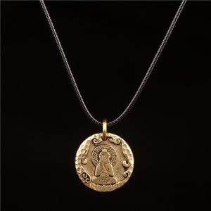 Original Nepal Tibet retro national style brass Buddha's 10-phase free personality necklace pendant for men and women