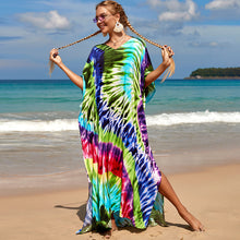 Load image into Gallery viewer, Printed beach skirt loose robe seaside holiday bikini swimsuit smock sunscreen blouse women