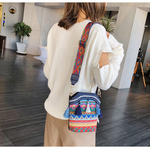 Women's bag shoulder bag ethnic style tassel messenger small bag women bucket bag