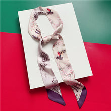 Load image into Gallery viewer, silk scarf long silk scarf braided hair tied bag with gift spinning literature and art