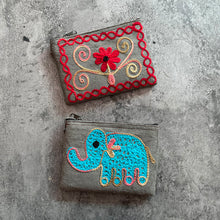 Load image into Gallery viewer, Nepali Hand-embroidered Suede Ethnic Style Mini Coin Purse Pocket Card Bag Short Fabric Coin Bag