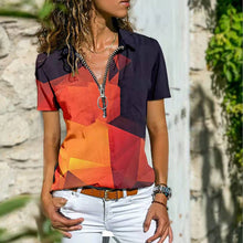 Load image into Gallery viewer, Bohemian West Ethnic Zip Short Sleeve T-Shirt