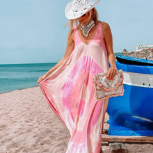 Load image into Gallery viewer, Ladies Print Loose Beach Sleeveless Dress