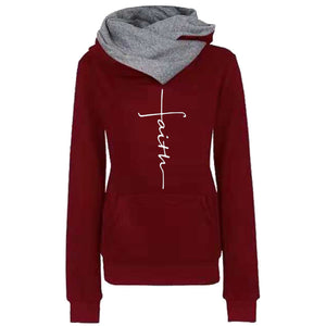 Lapel pattern embroidered hooded personalized sweater bottoming shirt