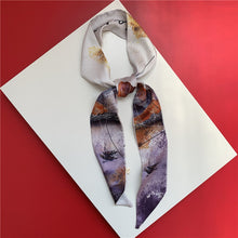 Load image into Gallery viewer, silk scarf long silk scarf braided hair tied bag with gift spinning literature and art