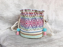 Load image into Gallery viewer, Bohemian holiday ethnic wind fabric weaving Messenger bag bucket bag