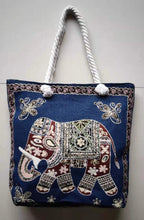 Load image into Gallery viewer, Double-sided Ethnic Style Embroidery Bag Women&#39;s Live Embroidery Peacock Elephant Canvas Bag