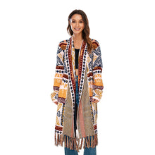Load image into Gallery viewer, Ethnic retro tassel cardigan sweater knitted coat new loose long sleeve bohemian style