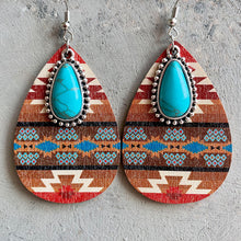 Load image into Gallery viewer, Women&#39;s Earrings Turquoise Pendant Retro Ethnic Fashion Earrings Bohemia style earrings