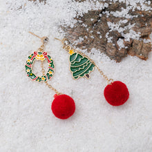 Load image into Gallery viewer, New holiday accessories colorful funny Christmas Earrings female autumn and winter wool ball earrings