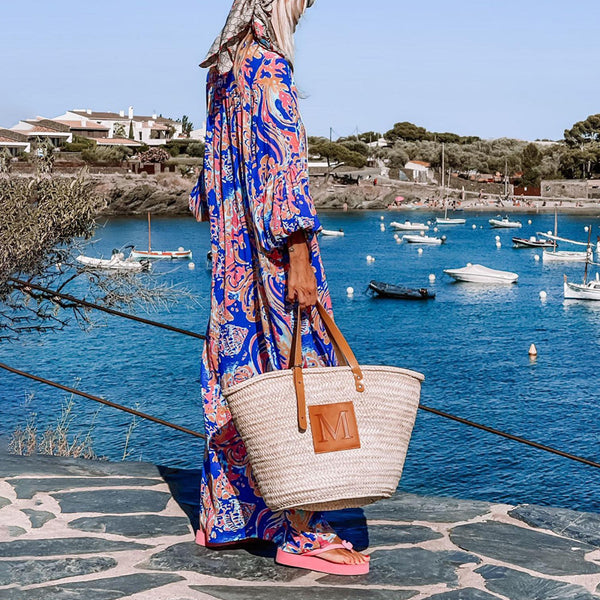 Dress women's autumn long sleeve resort print long dress casual fashion