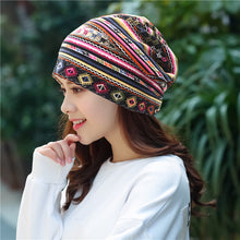 Load image into Gallery viewer, Pullover hat ethnic style bag head hat pile hat dual-purpose bib