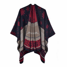 Load image into Gallery viewer, Faux cashmere split shawl stylish thermal scarf Christmas gift double-sided thick shawl