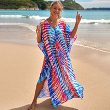 Load image into Gallery viewer, Printed beach skirt loose robe seaside holiday bikini swimsuit smock sunscreen blouse women