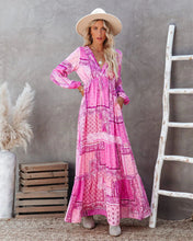 Load image into Gallery viewer, V-neck simple fashion temperament loose bohemian dress