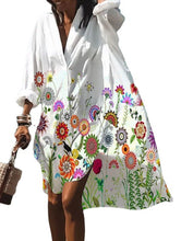 Load image into Gallery viewer, Fashion casual loose Lapel medium length shirt dress