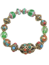 Load image into Gallery viewer, Original design retro Nepal ancient method Tibetan beads transfer beads glass bracelet