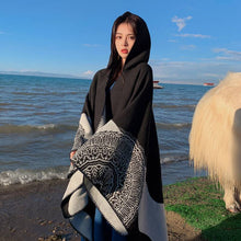 Load image into Gallery viewer, New Autumn and Winter Ethnic Scarf for Women Tibet Cloak Thickened Desert Cloak