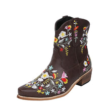 Load image into Gallery viewer, Plus Size Embroidered Pointed Toe Women&#39;s Martin Boots