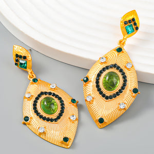 Stylish vintage multi-layered lancet alloy diamond-set eye earrings for women bohemian earrings