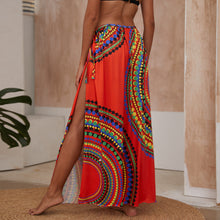 Load image into Gallery viewer, Summer New Skirt Sexy Split Print Bandage Beach Skirt Women&#39;s Wear