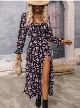 Load image into Gallery viewer, Printed long sleeves backless bohemian dress for women