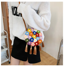 Load image into Gallery viewer, Ethnic Style, New Trend, Fashionable Tassel, Small Round Bag, Niche Design, Crossbody Handmade Woven Bag