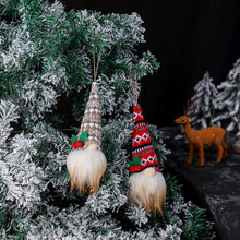Load image into Gallery viewer, Christmas ornaments Christmas tree pendant small hanging knitted luminous faceless doll doll dwarf