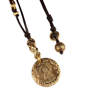 Original Nepal Tibet retro national style brass Buddha's 10-phase free personality necklace pendant for men and women