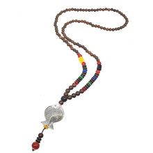 Load image into Gallery viewer, Nepal handmade original pendant wooden bead necklace female beads retro art necklace sweater chain clothing accessories