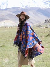 Load image into Gallery viewer, Ethnic style with hat shawl cloak Tibet travel wear photo warm outer cape