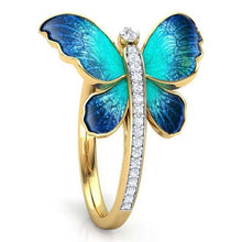 Load image into Gallery viewer, New creative butterfly ring fashion insect ladies personality ring
