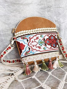 Holiday ethnic style retro embroidery Sen small crossbody bag