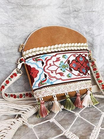 Holiday ethnic style retro embroidery Sen small crossbody bag