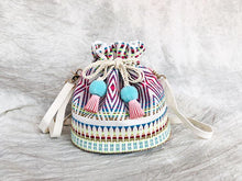 Load image into Gallery viewer, Bohemian holiday ethnic wind fabric weaving Messenger bag bucket bag