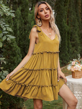 Load image into Gallery viewer, Summer new solid street shoot sleeveless dress temperament generous A-word sling dress multi layer