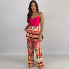 Load image into Gallery viewer, Casual pants high waist wide leg pants slim straight beach trousers