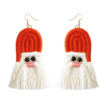 Load image into Gallery viewer, Christmas Earrings female creative cartoon christmas Bohemian tassel woven handmade earrings