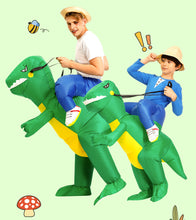 Load image into Gallery viewer, Halloween children&#39;s costume dinosaur inflatable clothes adult kids dinosaur clothes mounts Tyrannosaurus Christmas